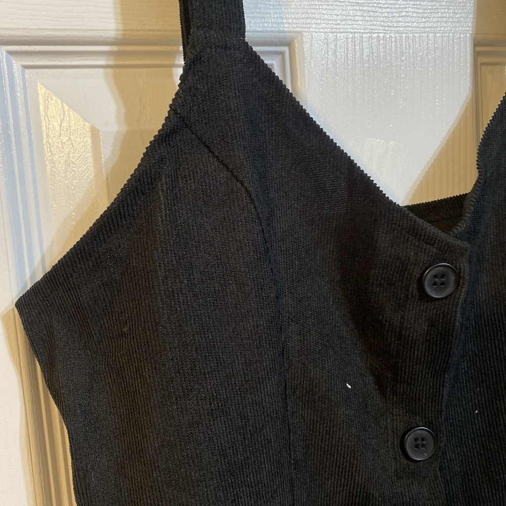 Shein Overall Corduroy, Dress Size S Pockets Mini Adjustable Black - Picture 4 of 11